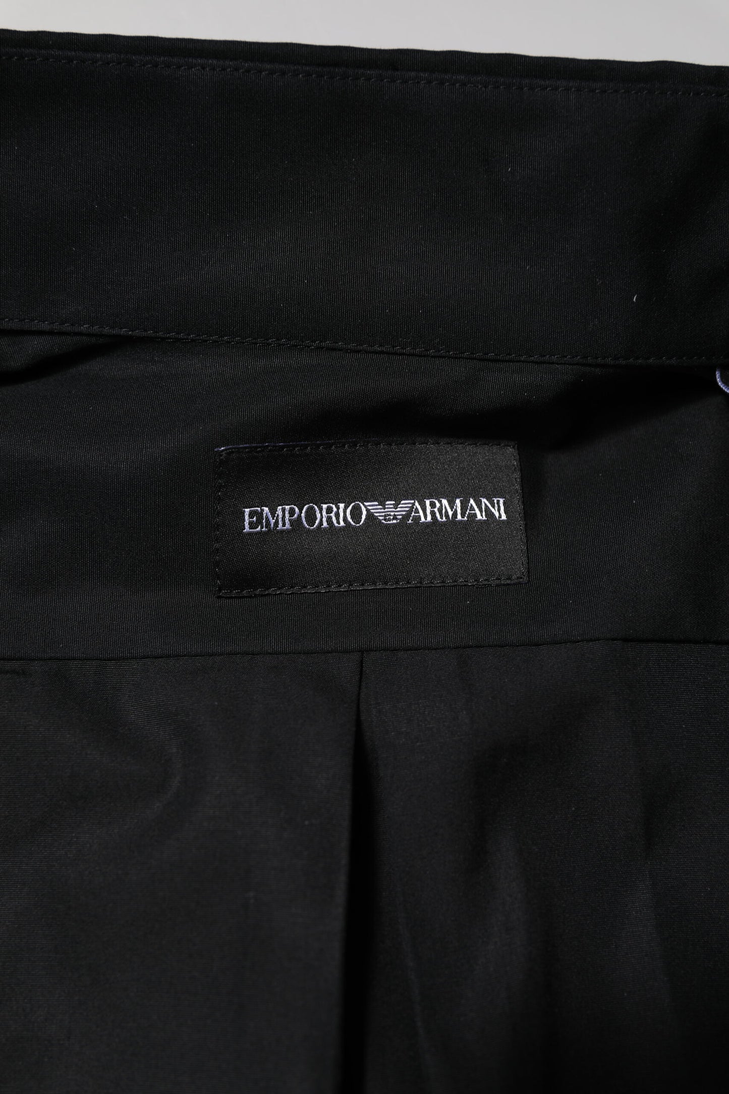Emporio Armani Black Cotton Long Sleeves Men Formal Dress Shirt by Emporio Armani