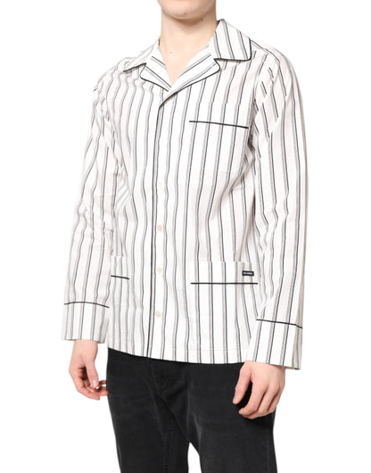 Dolce & Gabbana White Stripes Lounge Pajama Sleepwear Shirt by Dolce & Gabbana