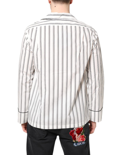 Dolce & Gabbana White Stripes Lounge Pajama Sleepwear Shirt by Dolce & Gabbana
