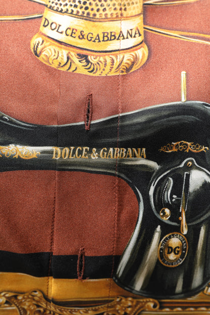 Dolce & Gabbana Multicolor Tailor Print Silk Casual Shirt by Dolce & Gabbana