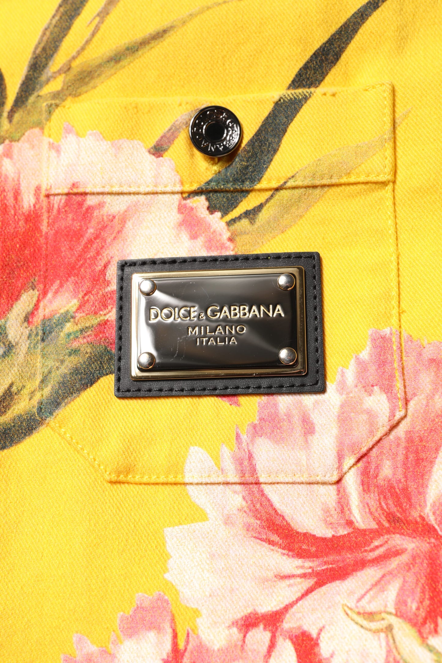 Dolce & Gabbana Yellow Floral Men Button Down Casual Shirt by Dolce & Gabbana