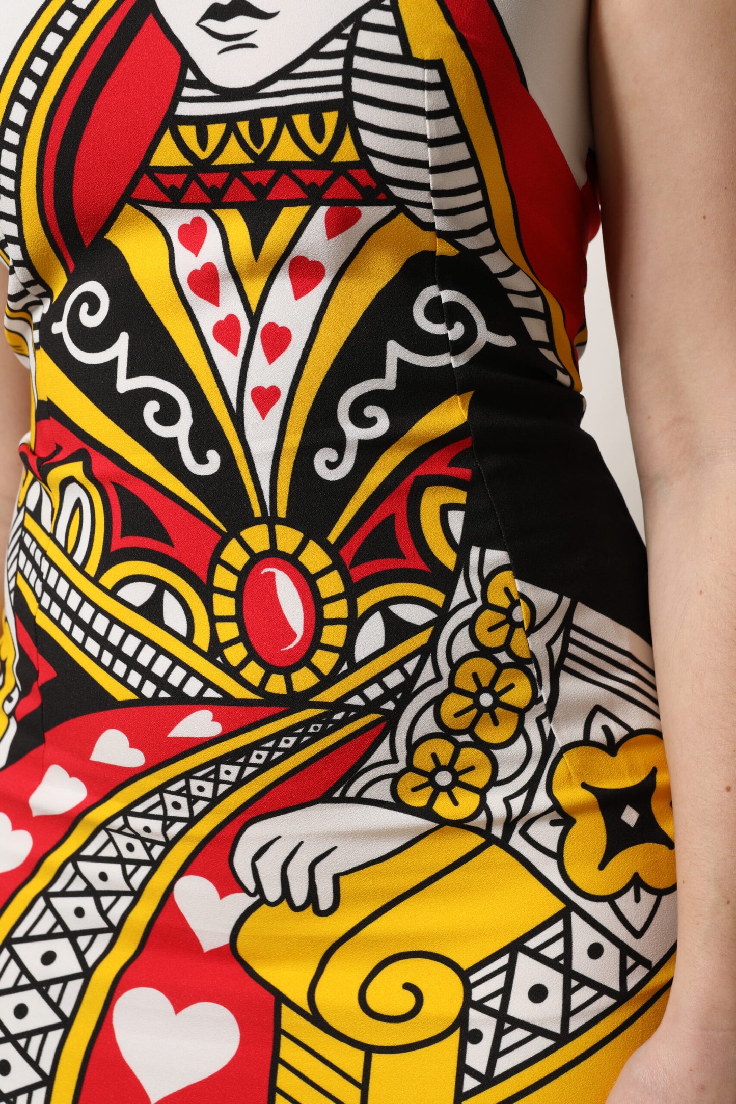 Dolce &amp; Gabbana White Queen Of Hearts Sleeveless Maxi Dress