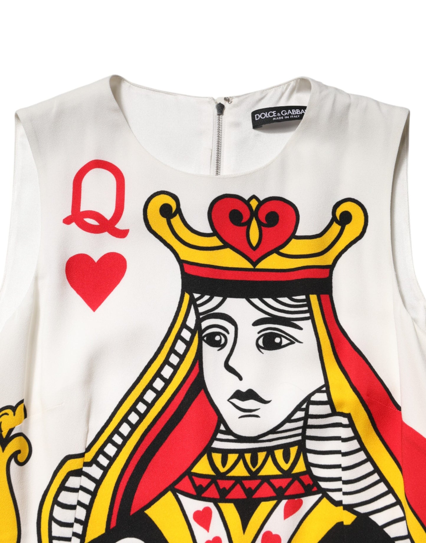Dolce &amp; Gabbana White Queen Of Hearts Sleeveless Maxi Dress