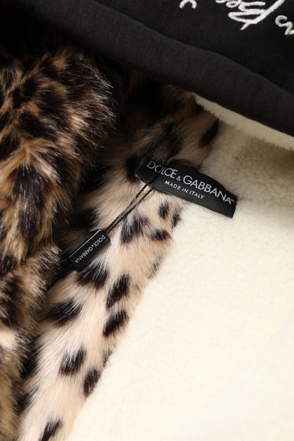 Dolce &amp; Gabbana Black Embroidered Full Zip Hooded Jacket