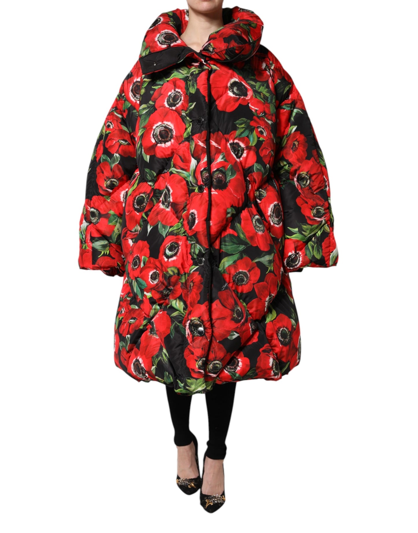 Dolce &amp; Gabbana Multicolor Floral Full Zip Padded Jacket