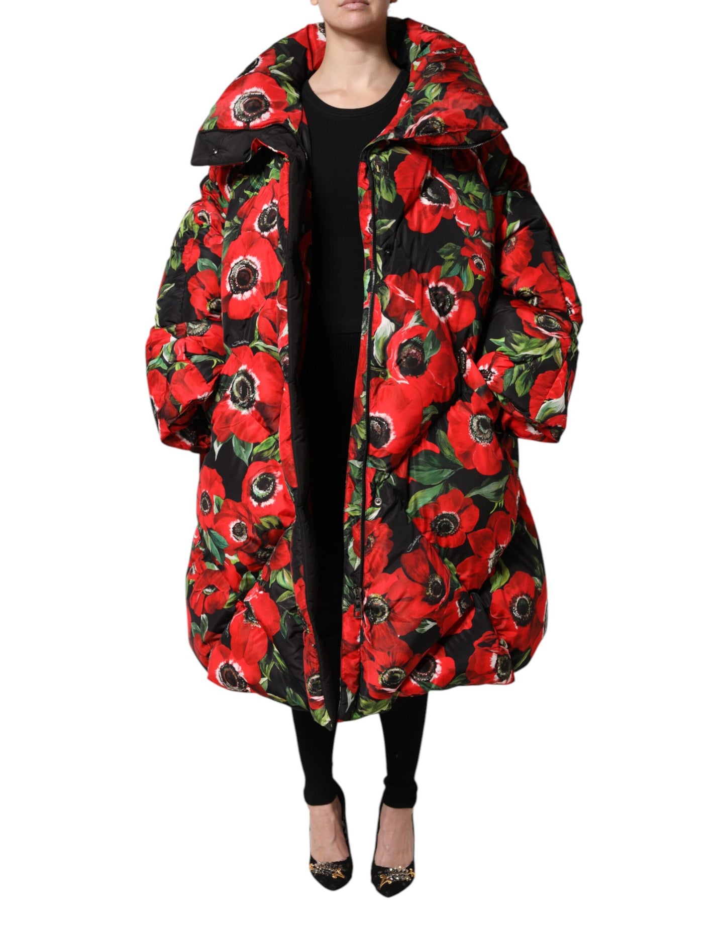Dolce &amp; Gabbana Multicolor Floral Full Zip Padded Jacket
