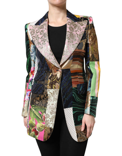 Dolce &amp; Gabbana Multicolor Floral Patchwork Jacquard Jacket