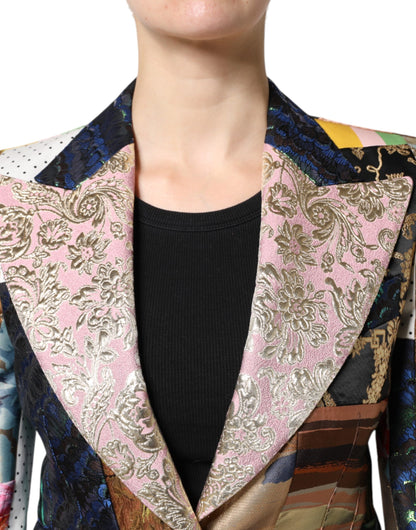 Dolce &amp; Gabbana Multicolor Floral Patchwork Jacquard Jacket