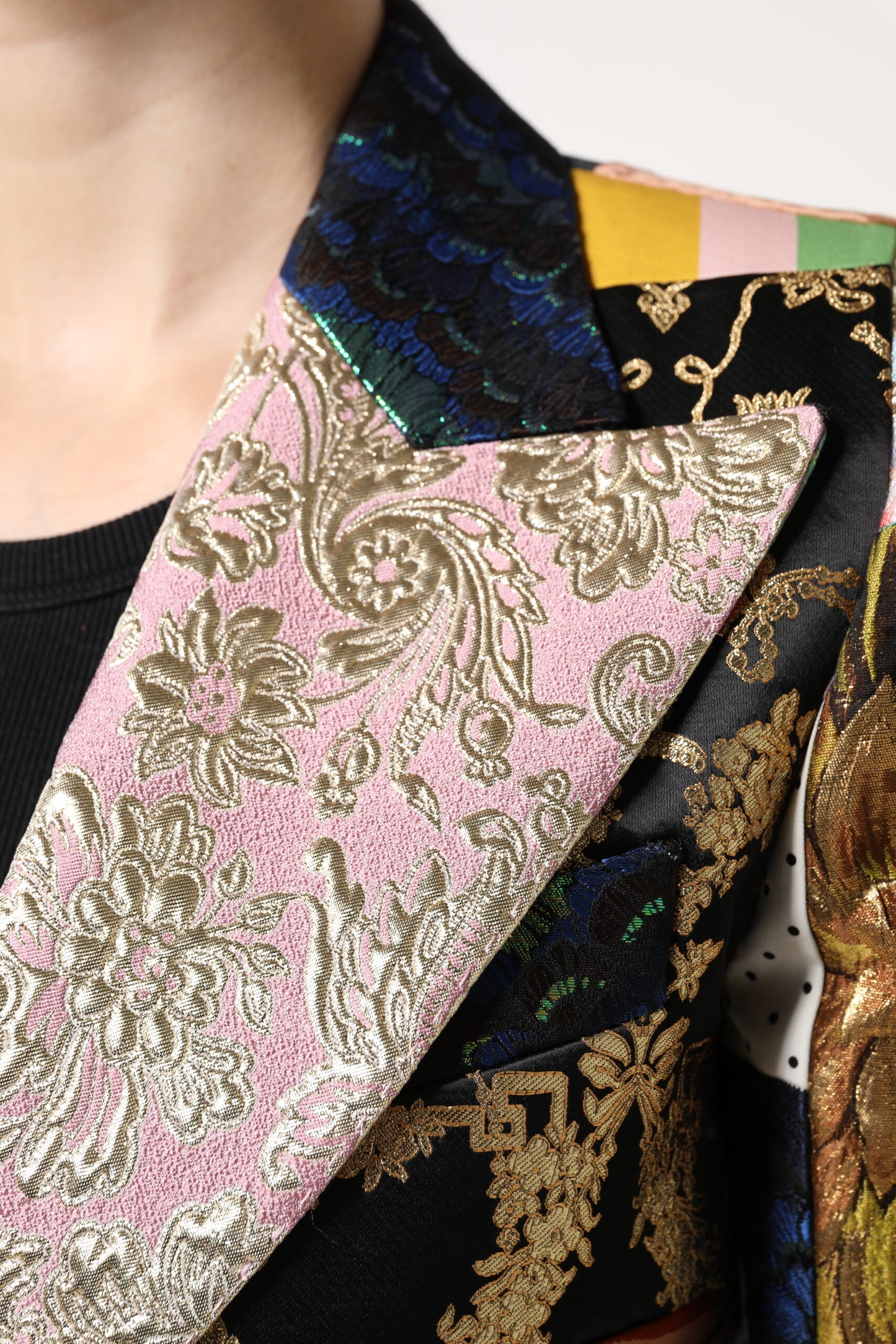 Dolce &amp; Gabbana Multicolor Floral Patchwork Jacquard Jacket