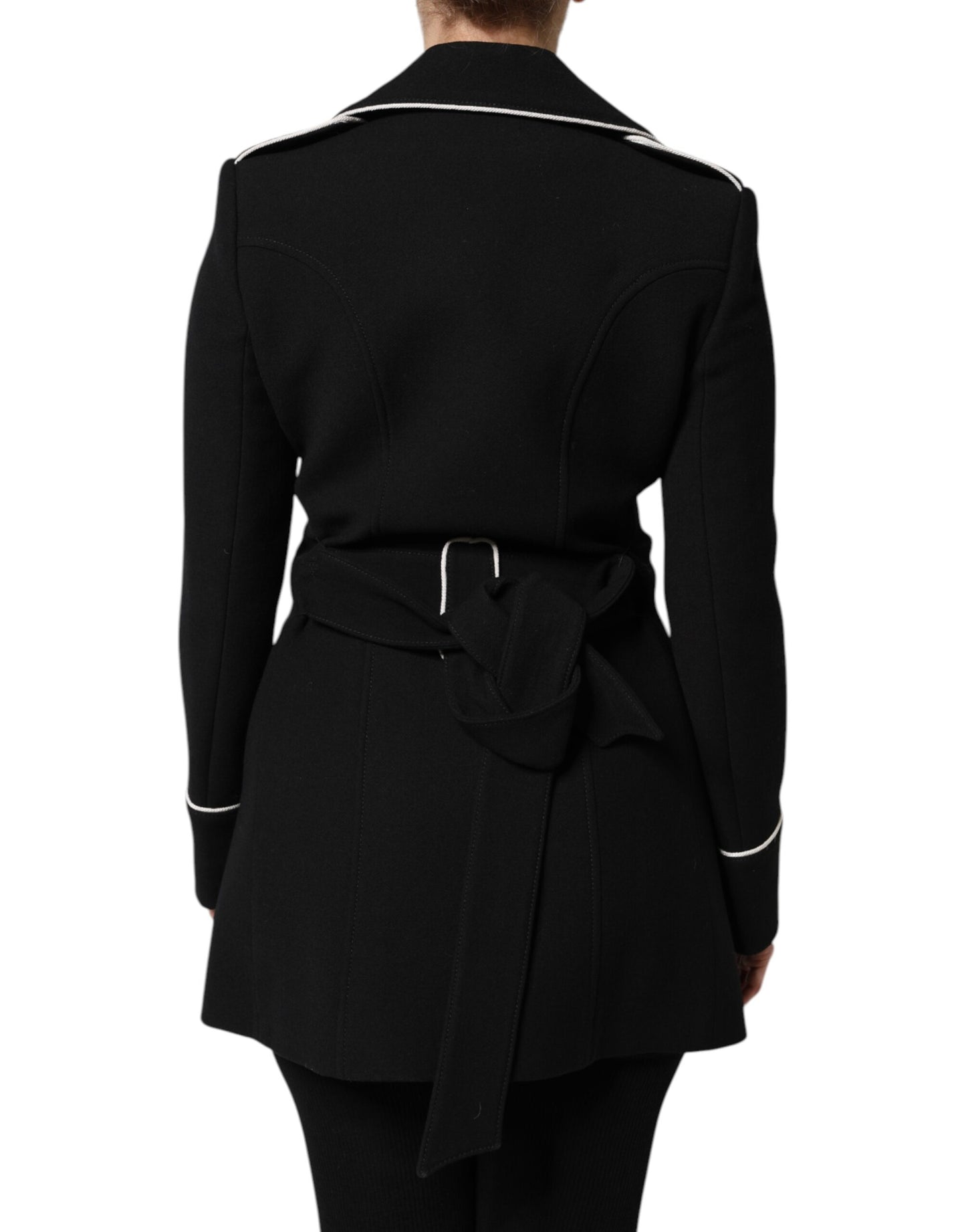 Dolce &amp; Gabbana Black Wool Double Breasted Blazer Jacket