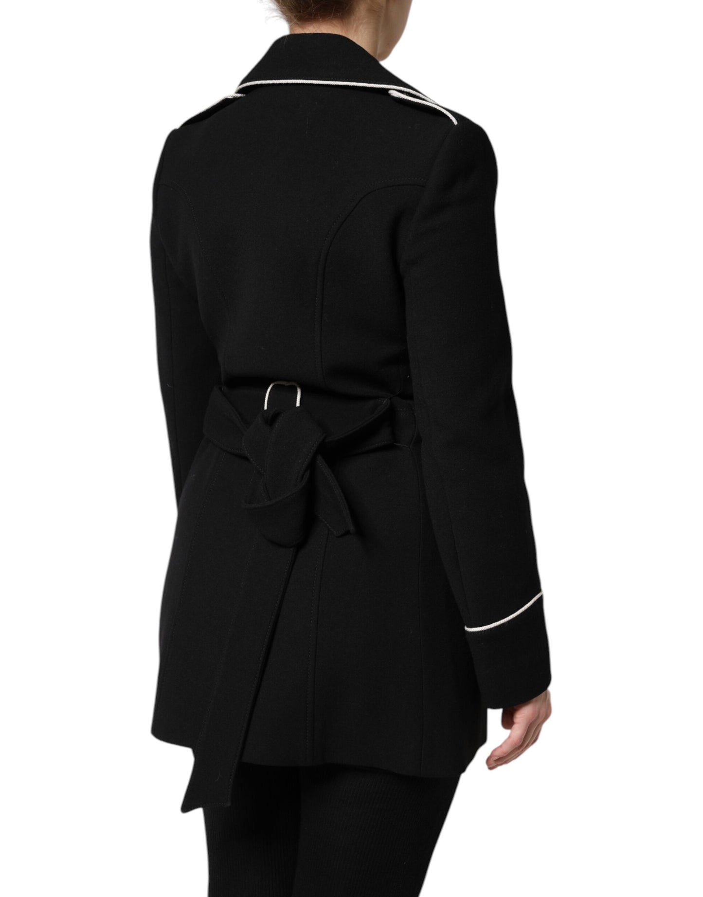 Dolce &amp; Gabbana Black Wool Double Breasted Blazer Jacket