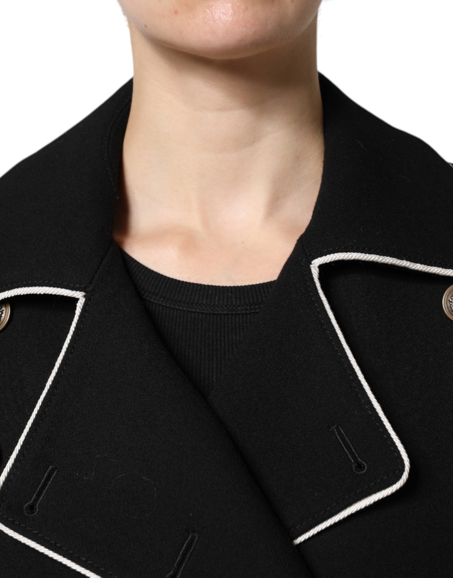 Dolce &amp; Gabbana Black Wool Double Breasted Blazer Jacket