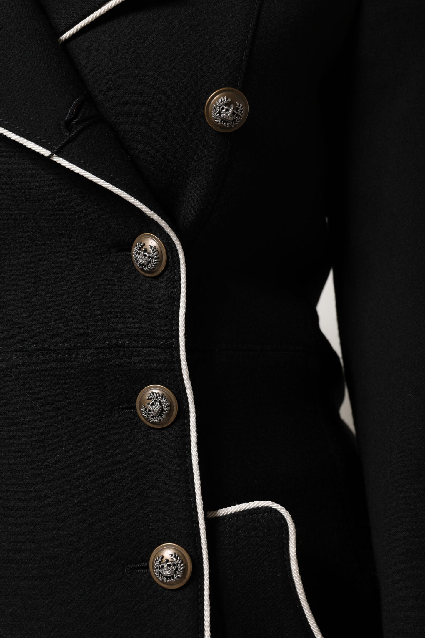 Dolce &amp; Gabbana Black Wool Double Breasted Blazer Jacket