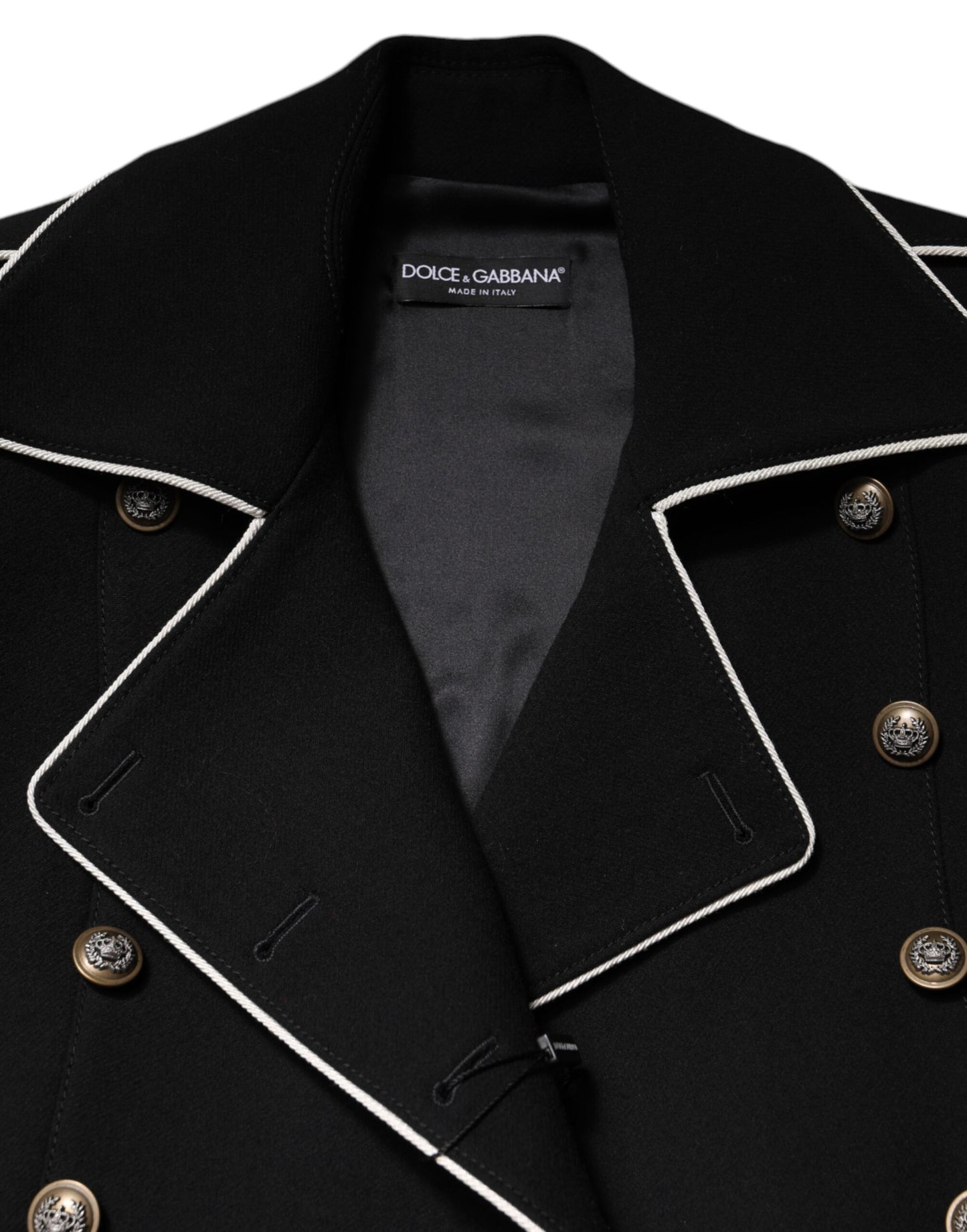 Dolce &amp; Gabbana Black Wool Double Breasted Blazer Jacket