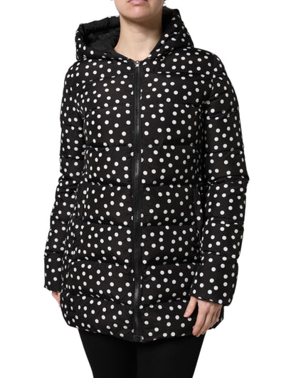 Dolce &amp; Gabbana Black Puffer Hooded Zip Reversible Jacket