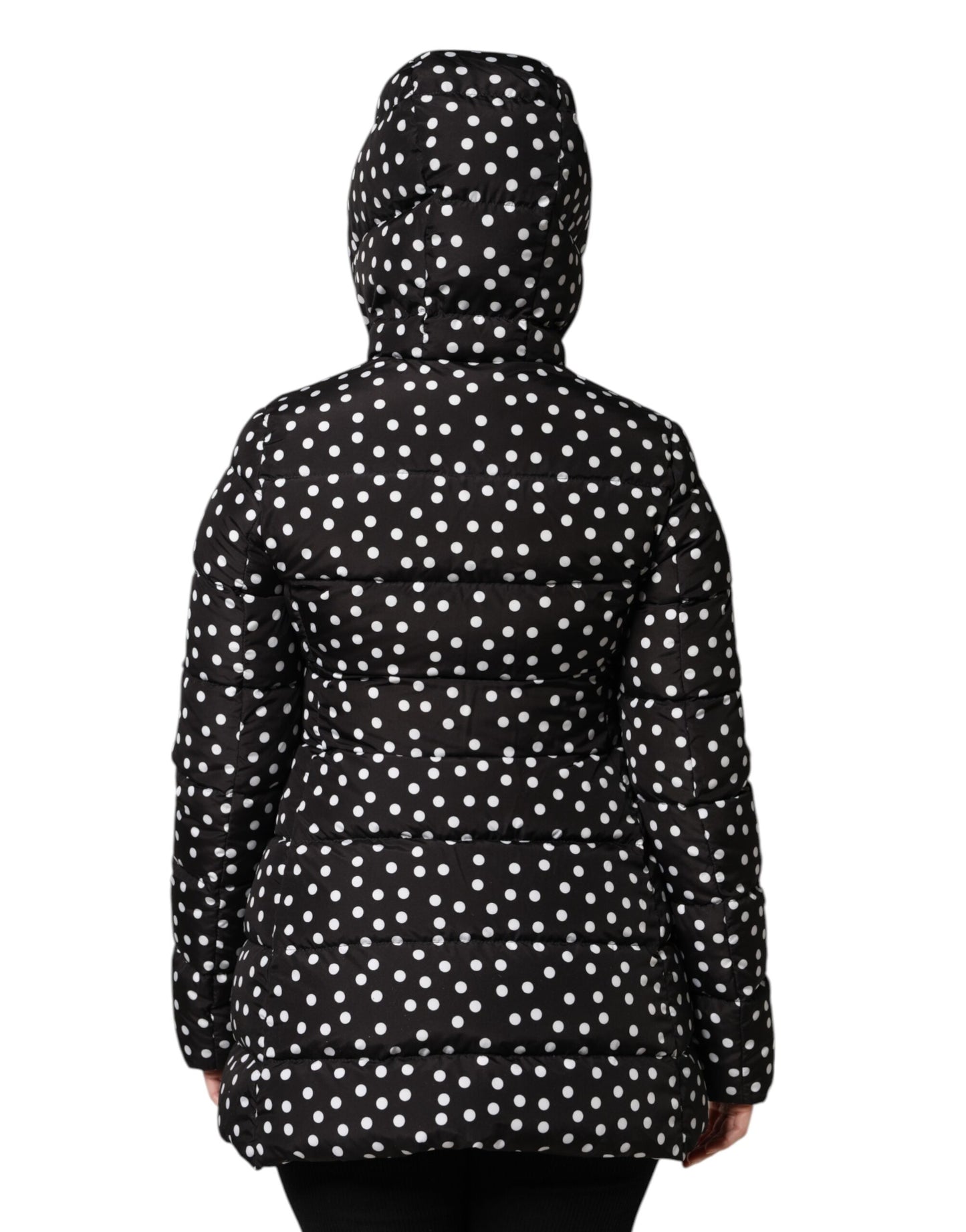Dolce &amp; Gabbana Black Puffer Hooded Zip Reversible Jacket