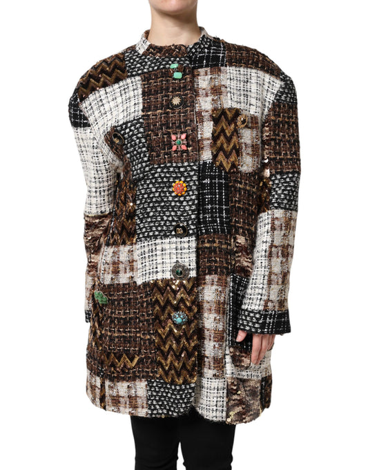 Dolce &amp; Gabbana Multicolor Patchwork Button Down Jacket