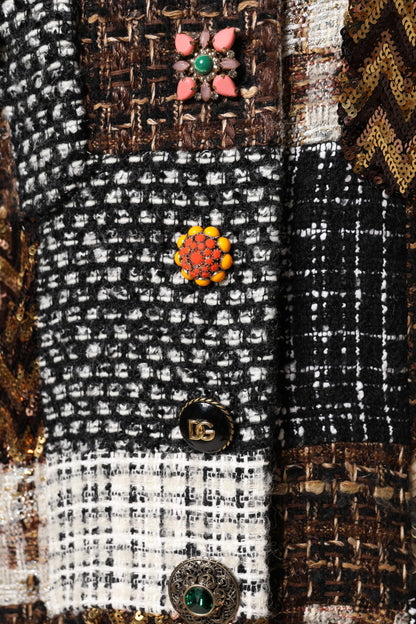 Dolce &amp; Gabbana Multicolor Patchwork Button Down Jacket