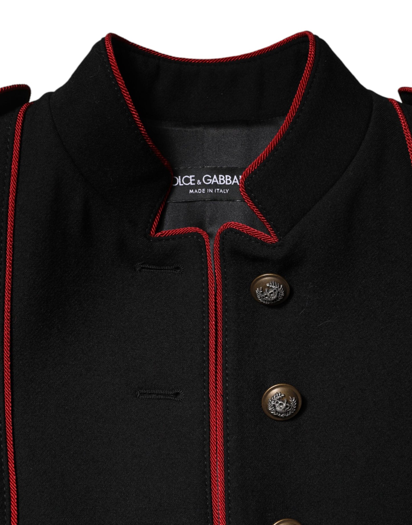 Dolce &amp; Gabbana Black Wool Single Breasted Trench Coat Jacket
