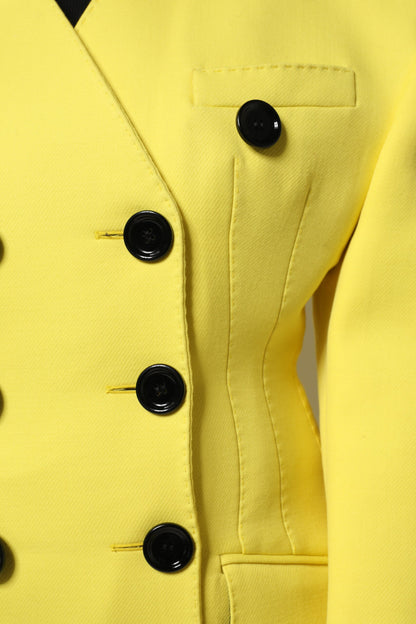 Dolce &amp; Gabbana Yellow Double Breasted Trench Coat Jacket