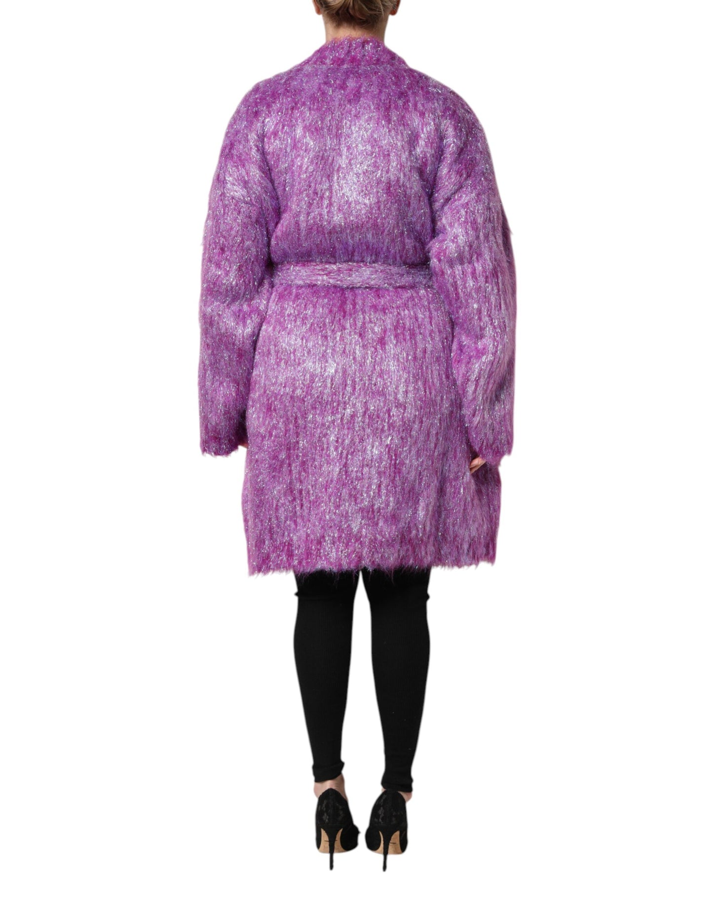 Dolce &amp; Gabbana Purple Button Embellished Trench Coat Jacket