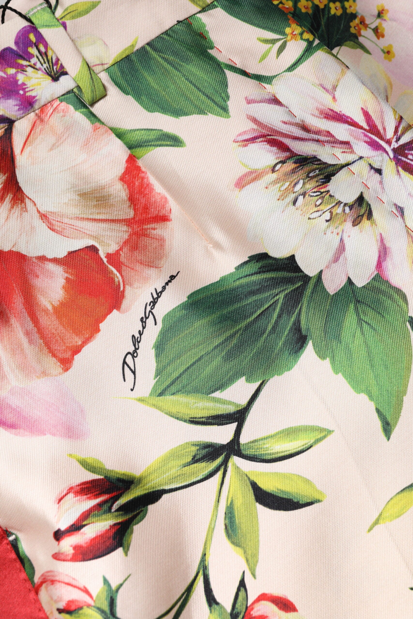 Dolce & Gabbana Multicolor Floral High Waist Straight Pants by Dolce & Gabbana