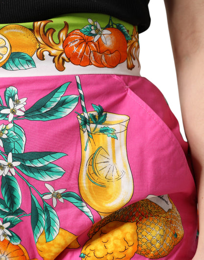 Short taille haute imprimé rose Dolce &amp; Gabbana