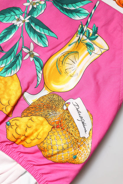 Short taille haute imprimé rose Dolce &amp; Gabbana
