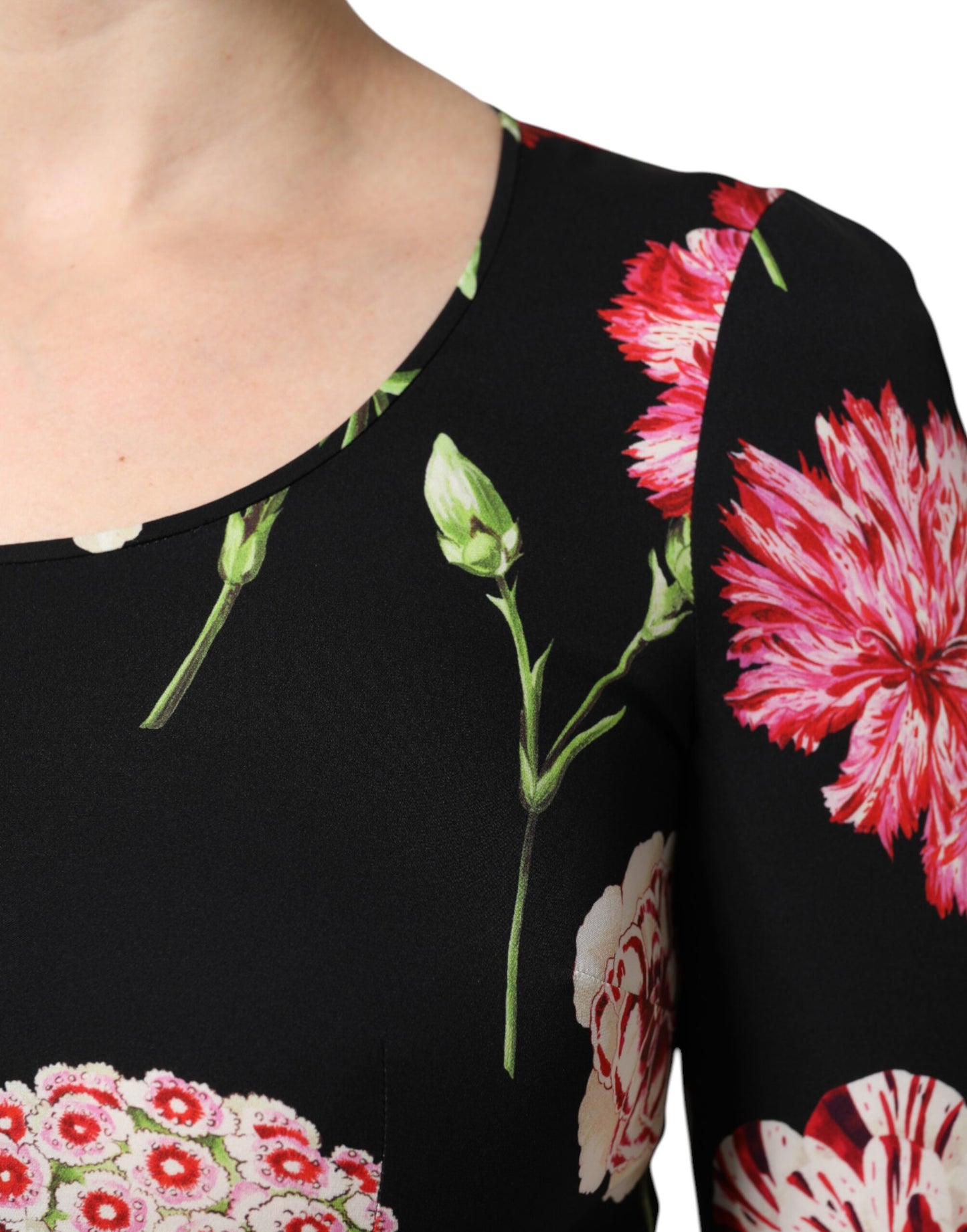 Dolce & Gabbana Black Floral Long Sleeve Women Blouse Top by Dolce & Gabbana