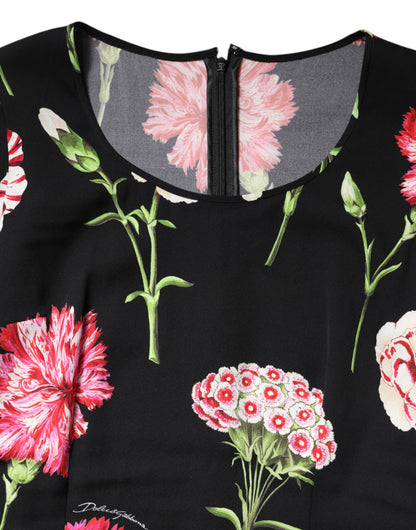 Dolce & Gabbana Black Floral Long Sleeve Women Blouse Top by Dolce & Gabbana