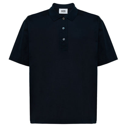 Polo en coton bleu Alpha Studio