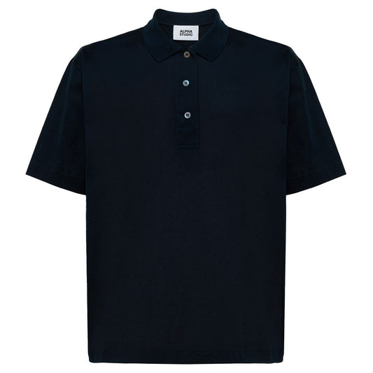 Polo en coton bleu Alpha Studio