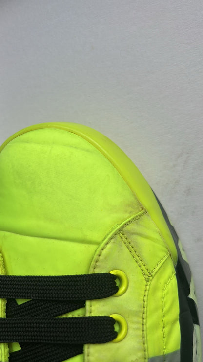 Dolce & Gabbana Neon Green Logo Tape Low Top Sneakers Shoes by Dolce & Gabbana