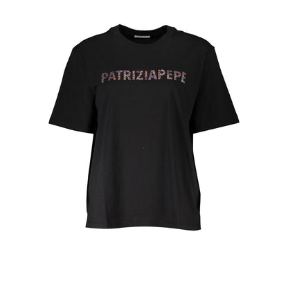Patrizia Pepe Chic Rhinestone Crew Neck Tee by Patrizia Pepe