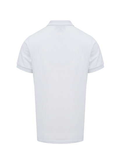 Polo à col en coton blanc Burberry