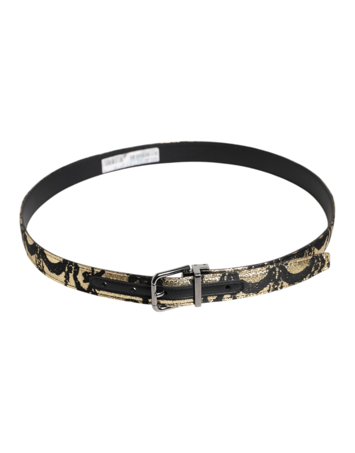 Ceinture Dolce &amp; Gabbana en cuir jacquard multicolore avec boucle en métal