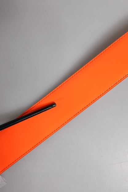Ceinture à boucle logo en métal doré orange Dolce &amp; Gabbana