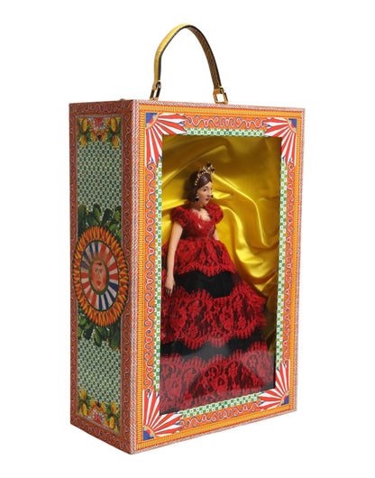 Dolce & Gabbana Red Dress Ceramic Porcelain Fashion Box Leather Sicily Dolls by Dolce & Gabbana