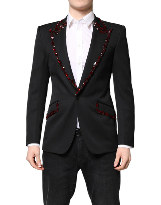 Blazer noir Dolce &amp; Gabbana orné de cristaux SICILIA