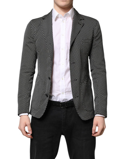 Blazer de costume pour homme Dolce &amp; Gabbana à motifs noirs et blancs
