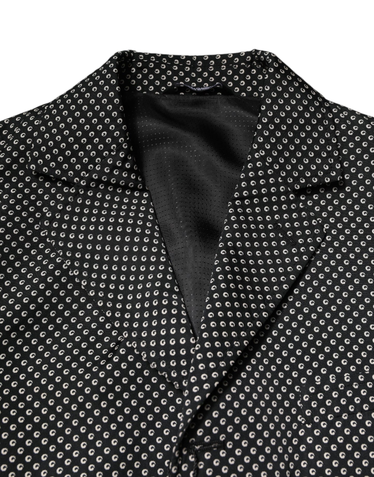 Blazer de costume pour homme Dolce &amp; Gabbana à motifs noirs et blancs