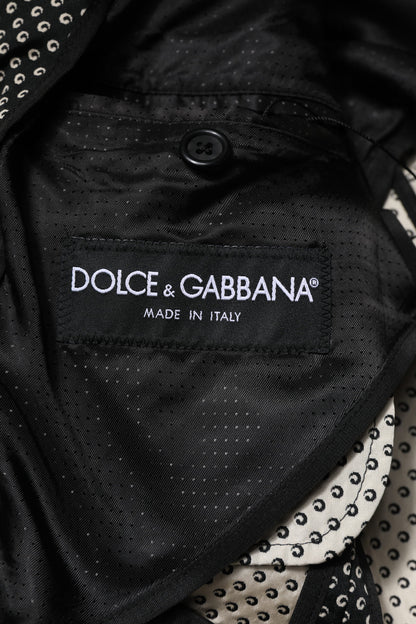 Blazer de costume pour homme Dolce &amp; Gabbana à motifs noirs et blancs