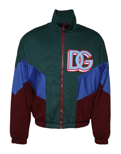 Dolce &amp; Gabbana Multicolor Cotton Logo Full Zip Jacket