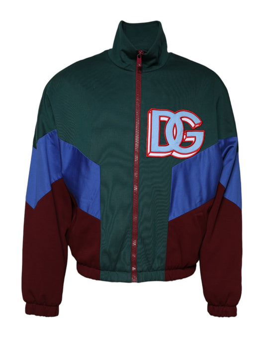 Dolce &amp; Gabbana Multicolor Cotton Logo Full Zip Jacket