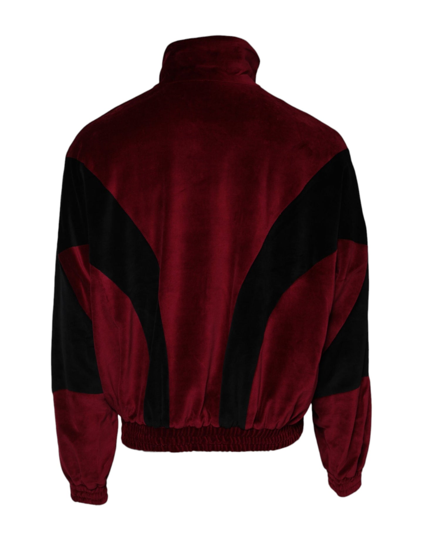 Dolce &amp; Gabbana Red Black Cotton Logo FullZip Bomber Jacket