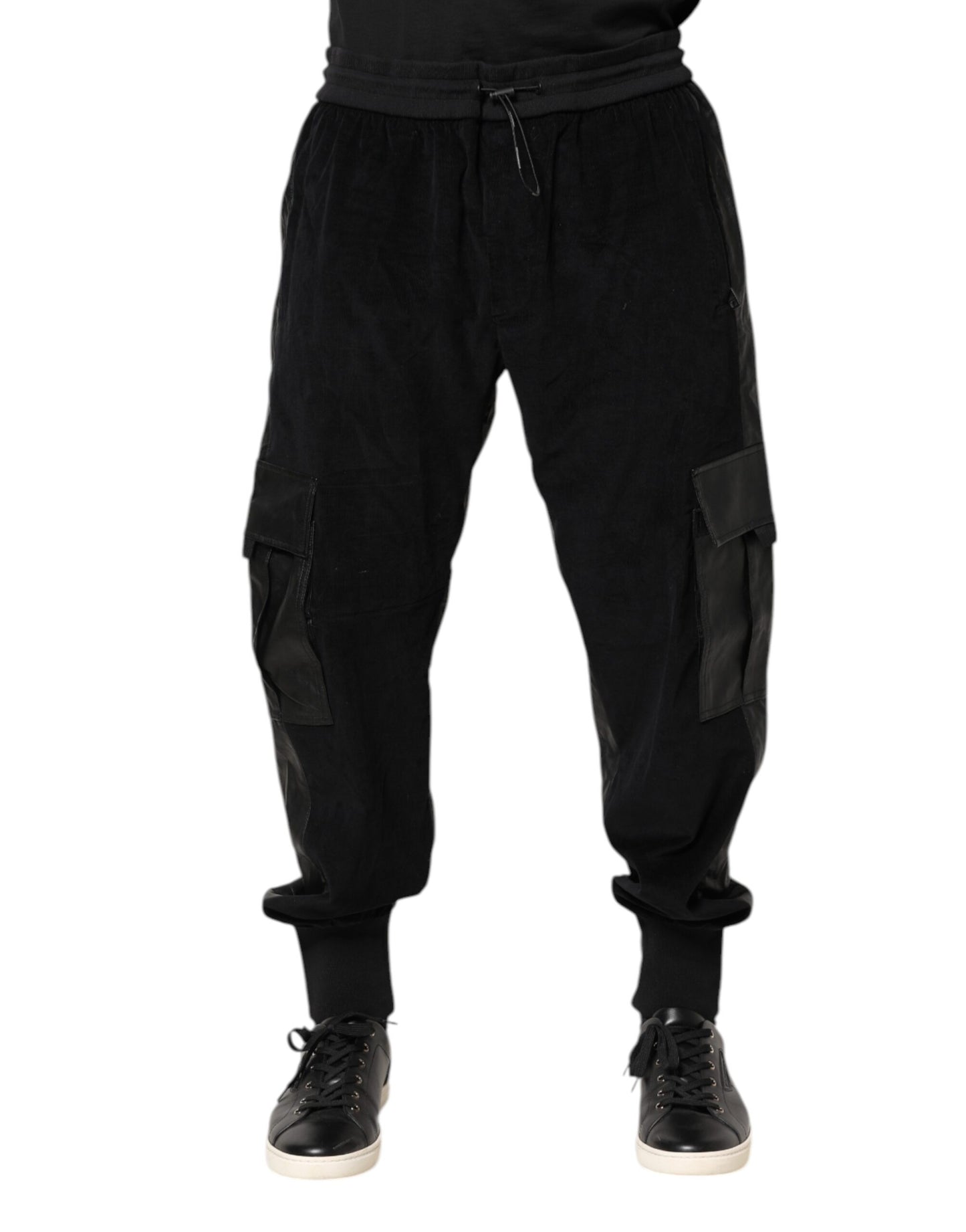 Dolce & Gabbana Black Cotton Cargo Jogger Sweatpants Pants by Dolce & Gabbana