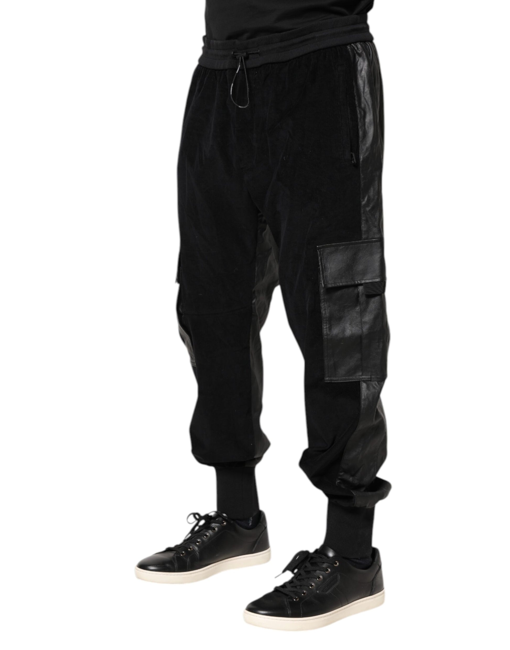 Dolce & Gabbana Black Cotton Cargo Jogger Sweatpants Pants by Dolce & Gabbana