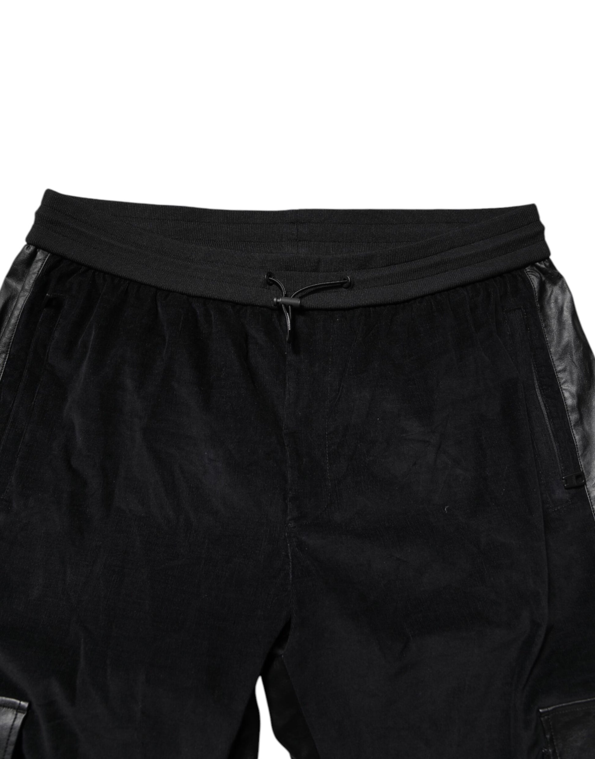 Dolce & Gabbana Black Cotton Cargo Jogger Sweatpants Pants by Dolce & Gabbana