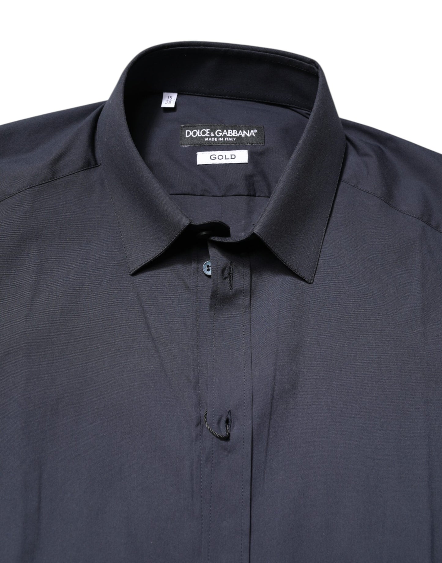 Dolce & Gabbana Dark Blue GOLD Cotton Dress Formal Shirt by Dolce & Gabbana