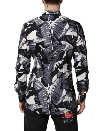 Dolce & Gabbana Multicolor GOLD Cotton Banana Leaf Print Shirt by Dolce & Gabbana